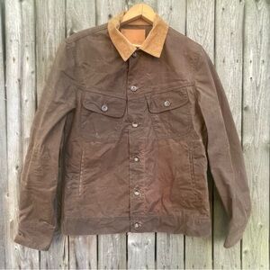 Taylor Stitch Long Haul Jacket Waxed Canvas Brown Size 36 Trucker Field Classic
